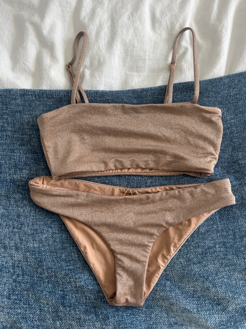 l*space Sparkling Bronze Shimmer Bikini Set